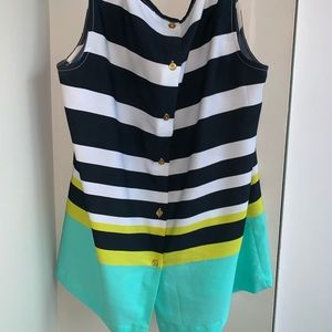 Striped tank with buttons down the back